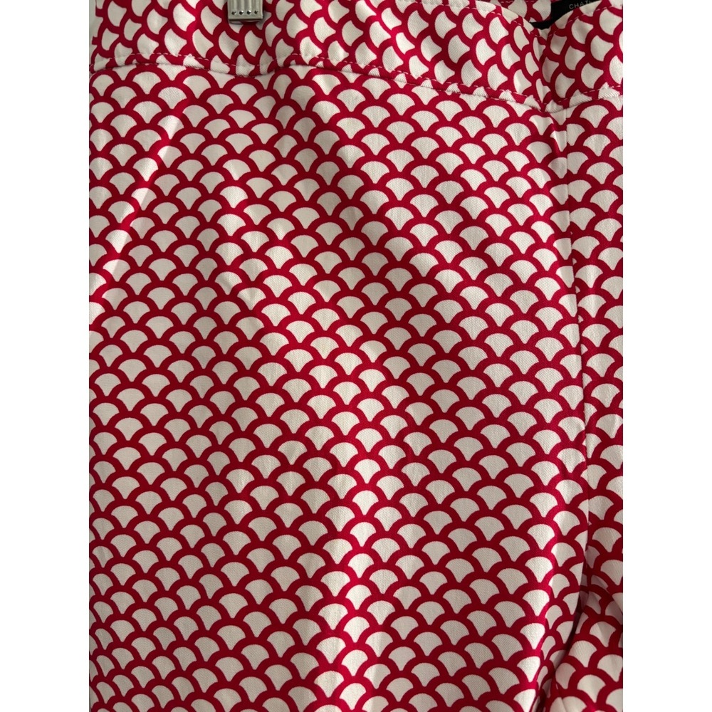 Talbots Chatham Ankle Pants 16P NWT Red White Geo Stretch MSRP $99 - Picture 4 of 8
